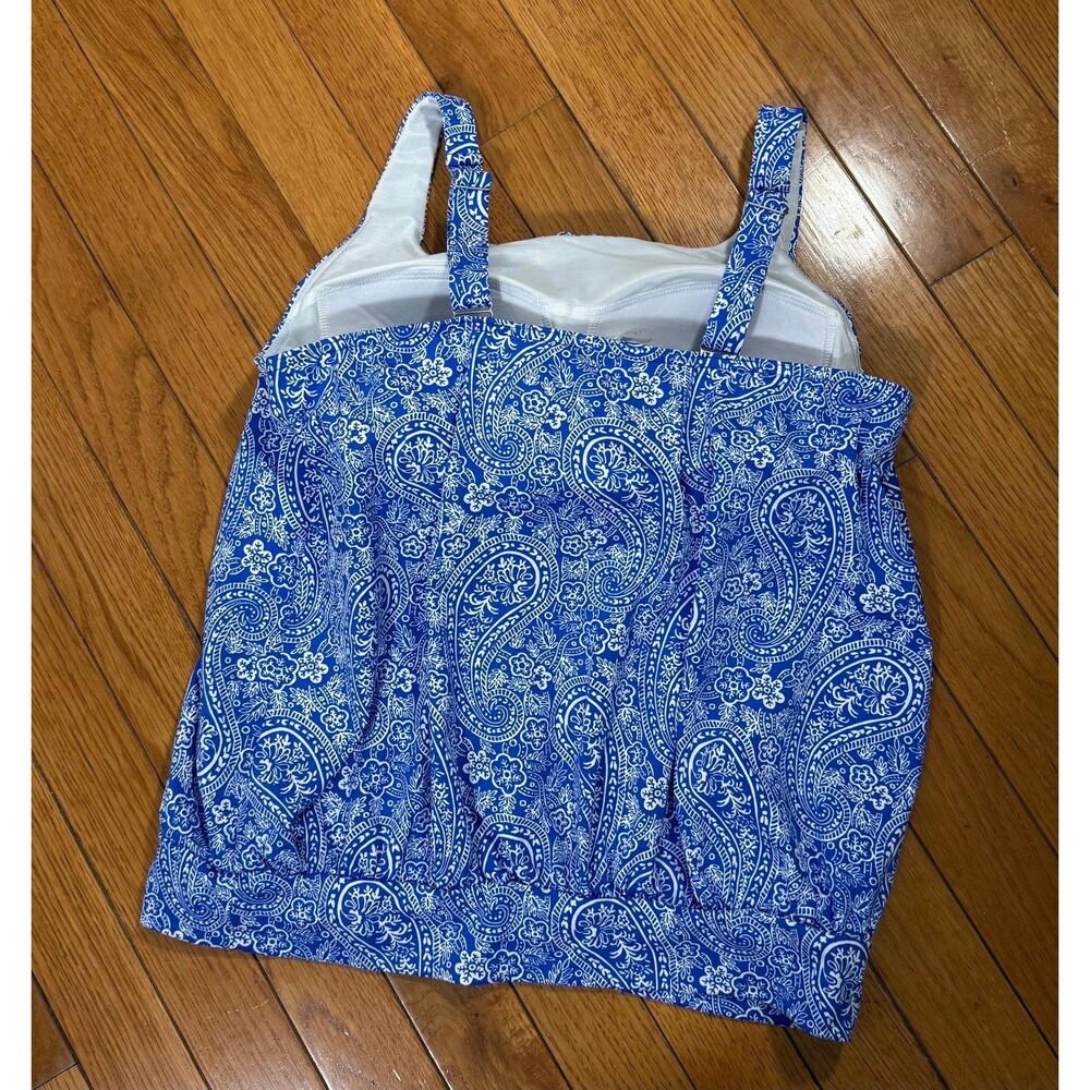 Lands End Women Blouson‎ Tankini Top & Swim Skirt Bandana Paisley Size 6P - Picture 3 of 8